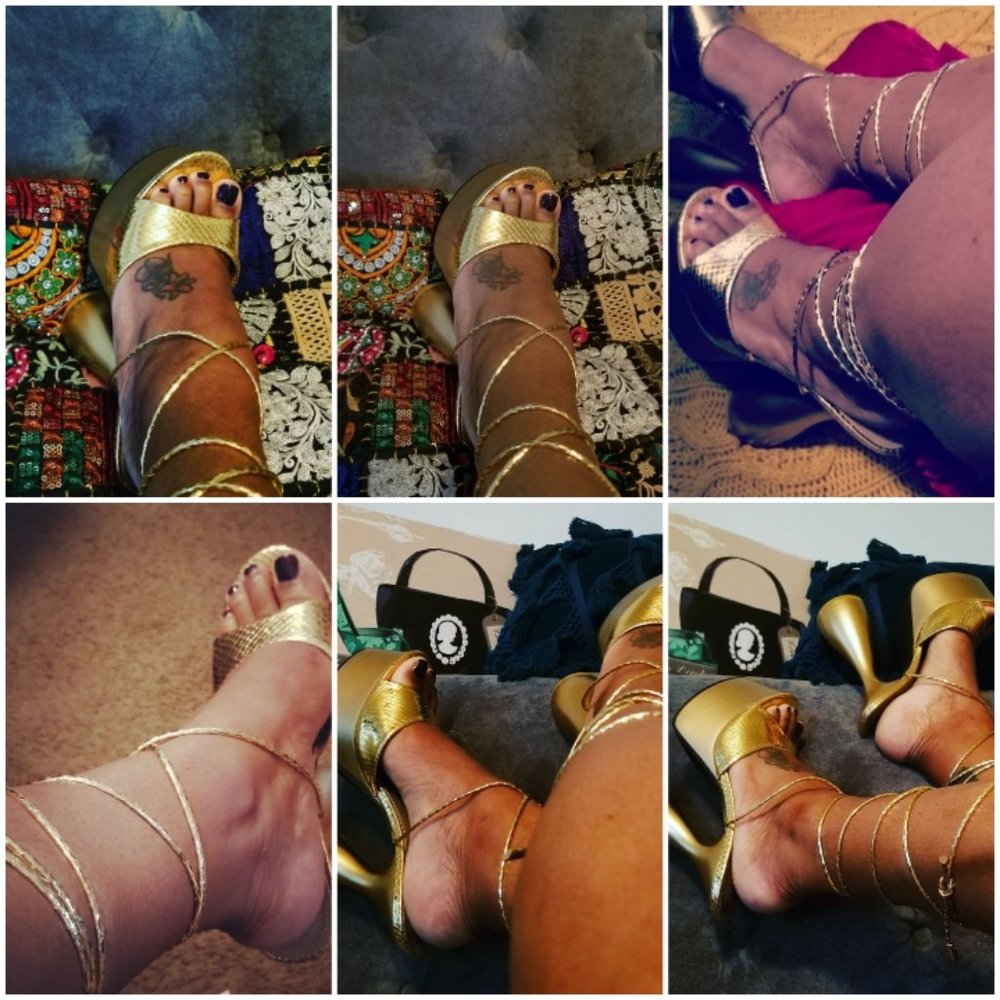 Brand New !  Beauty dip n"gold strappy sandals